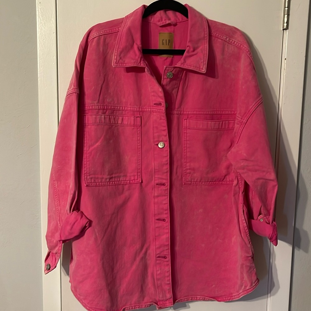 Gap Faded Dye Pink Shacket